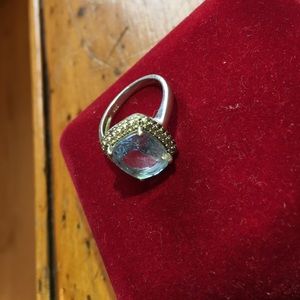 Blue topaz sterling silver ring
